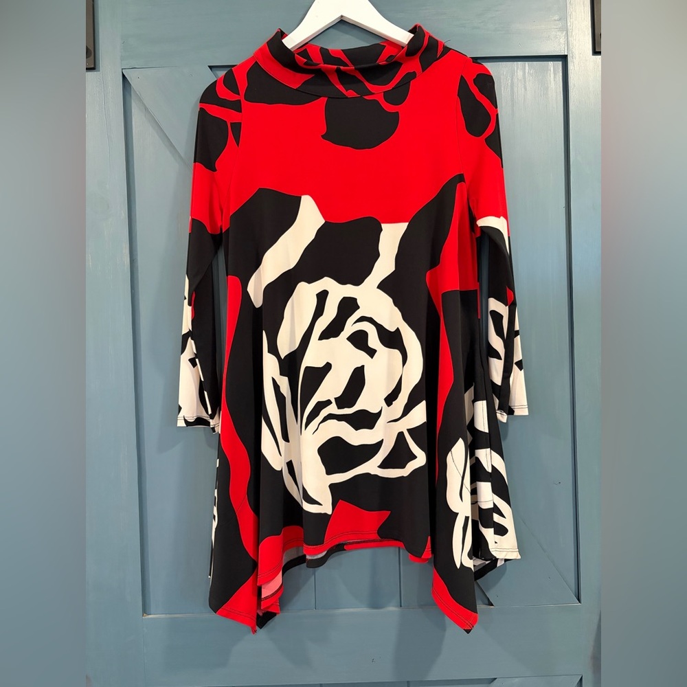 IC Collection Women’s Tunic Top Red Size Small